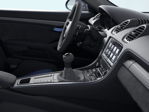 Levier de sélection de vitesse PDK, Race-Tex, en noir / bleu abyssal. Porsche 982 Cayman GT4 RS - 982713120AQT0