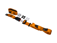 Cintura addominale posteriore statica a 2 punti in arancione (set di 2). Porsche 911 78-89 / 964 / 993 / 968 / 924 / 944 - 47785779570B, 911116