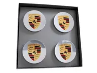 Wheel Caps with Coloured Crest for Porsche 718 Boxster / Cayman (Set of 4) - 00004460508, 99104460023, 00004460708