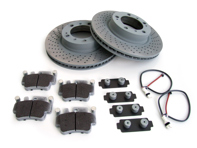 Remschijfpakket met Sport BREMBO remblokken Porsche 996 1997-04 - 07B31417, 99735140501ABS, 99735140601ABS, 99761267701, 99635208602, 99635194800, 99635194802, 99735140501, 99735140601, 18136, 18137, 99761267700, 99661234700, 99761267790, 99761267791, 99761234700, 99635208601, 96435209601