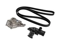 Wasserpumpen-, Riemen- und Thermostat-Einsatzsatz für Porsche 957 Cayenne Diesel 3,0 l - 95510603310, 95810603320, 95810603321, 95810221600, 95510293400, 95510603200