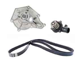 Kit de inserción de bomba de agua, correa y termostato Porsche 957 Cayenne Diesel 3.0ltr - 95510603310, 95810603320, 95810603321, 95810221600, 95510293400, 95510603200