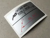 Fuel and oil gas filler door sticker. Porsche 911 / 924 / 928 / 944 (1985 – 1994) - 93070120301