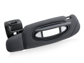 Visiera parasole, in pelle, sinistra, in Metropole Blue. Porsche 996 C2/C4 - 99673198003G11