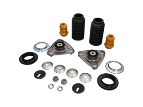 Domlager- und Überholungssatz für den vorderen Stoßdämpfer. Porsche 987 Boxster 2005–2008 ohne PASM - 99970345740, PAF103353, 99734310701, 99734301801, 99634351505, 99634351701, 99634351100, 99634351101, 99634351300, 99634330102, 99634350500