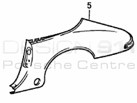 Rear 1/4 panel Targa. Porsche 911 1987-89 G50 Gearbox Cars - 91150306150GRV, 91150306250GRV