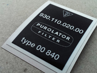 Autocollant Purolator. Porsche 911 (930) Turbo 3.0L - 93011002000