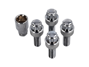 Radsicherungssatz (Standardgröße) verchromt für Porsche - 99736198009, PAF009593, 99136105700, WHT006980C, WHT006980A, 9A700698000