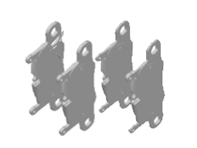 Plaquettes de frein, arrière. Disques de frein Porsche Taycan 19' 480mm, étrier de frein en Blanc - 9J1698451A, 9J1698451F