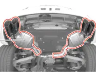 Sportauspuffanlage. Porsche Macan S / Turbo LHD-Fahrzeuge - 95B04420019, 95B04420020