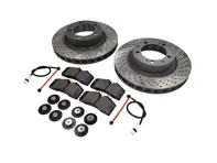 FRONT Brake Pads and Brake Disc Package. Porsche 965 Turbo - 96535104300, 96535104400, 99335193905, 96535104300SEB, 96535104400SEB, 99335193905BRE, 96461236302, 96535109600, 96435109601, 90026904701