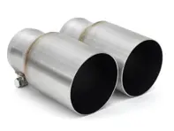 Einwandige Auspuffrohre aus gebürstetem Edelstahl. Porsche 981 Cayman GT4 / 981 Boxster Spyder - 98111136160, 98111136161