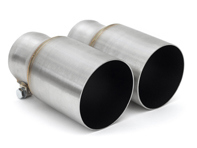 Exhaust Single-Wall Tips Brushed Stainless Steel. Porsche 981 Cayman GT4 / 981 Boxster Spyder - 98111136160, 98111136161