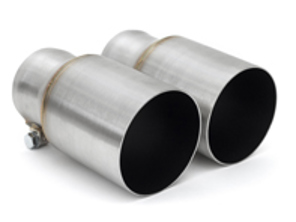 Puntas de escape de pared simple de acero inoxidable cepillado. Porsche 981 Cayman GT4 / 981 Boxster Spyder - 98111136160, 98111136161