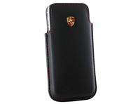 Coque Porsche pour iPhone 5/6 , noire avec coutures rouges - WAP0300170E