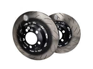 Disques de frein avant flottants EBC Racing 2 pièces SLOTTED pour Porsche 991 GT3 - 99135140581, 99135140681, 99135140682 - SG2F019