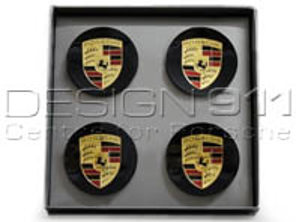 Copricerchi con stemma colorato per Porsche 718 Boxster / Cayman (Set di 4) - 00004460536, 00004460726