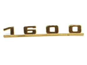 Rear badge '1600', Gold. Porsche 356 - 64455931100