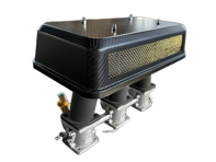 Carbon Fibre air cleaner covers with Brass mesh, Pair. Porsche 911 Carbs/Weber/ITB