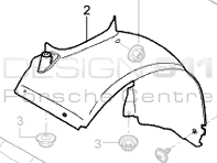 Wheel arch liner front back. Porsche 997 C2 / GT3 - 99750420300, 99750420400