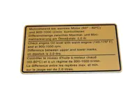 Aufkleber, Motorölstand. Porsche 911 1973 - 91100650400 - 91100650400