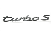 Turbo S - Heckabzeichen, Gun Metal. Porsche 993 Turbo - 996559237034PU, 996.559.237.03.4PU