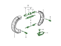 Handbrake Shoes Spring Kit. Porsche 924 turbo / 944 1982-85 - 99335207100, 298609723, 90135295410, 90135293210, 92835295702, 95135209000, 477409459, 477609459A