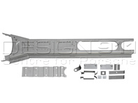 Tunnel del cambio. Auto Porsche 356 A (1958-59) - 64449005, 64449004, PP127B, P127B, PP127T2, PP127T1