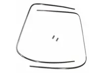 Chromzierleistensatz für die Frontscheibe, Originalteil. Porsche 911 1965 bis 1983 - 64454192106, 90154191220, 90154191120