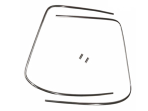 Chromzierleistensatz für die Frontscheibe, Originalteil. Porsche 911 1965 bis 1983 - 64454192106, 90154191220, 90154191120