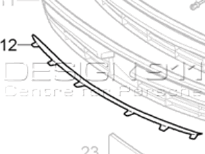 Adaptador de rejilla central del parachoques delantero. Porsche 970 Panamera - 97050597700