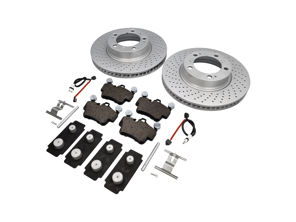 VORDERE Bremsbeläge und Bremsscheibenpaket. Porsche 997 C2 Zimmermann - 99635140501, 99635140601, 99761275601, 99761275901, 99635108802, 95535296000, 99735193907