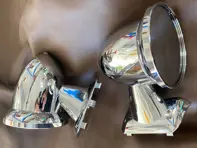 Aluminium bullet mirror set - Flag mount, Chrome Plated. Porsche 911 1975-1988 - 91173101310, 91173101410, 96473190101, 96473190100, 90173111100 - BulletDriveSilver_FLAG, BulletPairSilver_FLAG