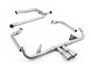 Milltek Sportauspuff mit Kat-Ersatzrohr und Titanblenden. Porsche 718 GTS 2,5L - 982251052E, 982251052F, 982251052G, 982251052J, 982251052L, 982251051D, 982251051K, 982251051F, 982251051G, 982251051J, 982251051L - SSXPO146