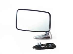 Türspiegel Rechteck in Chrom. GROSS. Porsche 911 1974-77 - 91173101407, 91173101307, 91173101301, 91173101410, 91173101310 - MRS11.1.104 R, MRS11.1.104 L