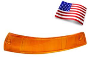 Cabochon de clignotant Avant, sans cerclage (SWB). Porsche 911/912 1965-68 États-Unis - 90163140102, 90163140202, 14848, 14848/D, 14848/S