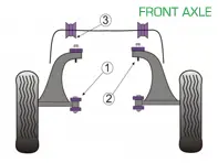 Boccole Powerflex ASSALE ANTERIORE per uso stradale - Porsche 964 (1989 - 1994) - PFF57-101, PFF57-102, PFF57-601, PFF57-601-20, PFF57-601-23, PFF57-601-24, PFF57-601-22, PFF57-601-27