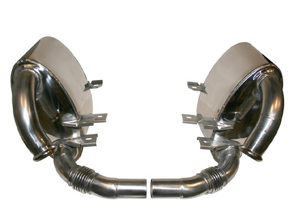 Exhaust muffler / silencer set, sports rear in stainless steel. 'Sound Version'. Porsche 996 - 1620601110, 96300SEXP, 99611121000, 96.300SEXP, 99611112155, 99611112170, 99611112156, 99611112157, 99611113154, 99611112256, 99611112270, 99611112257, 99611113254 - 1620601110