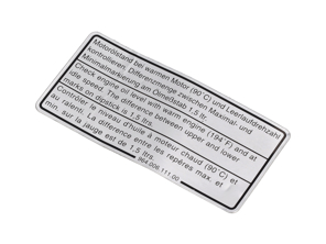 Engine oil level decal, Silver, for Porsche 964 / 993 - 96400611100