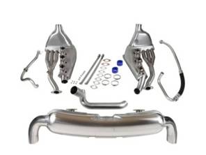 Set di scarico sportivo con due terminali da 84 mm in acciaio inox. Porsche 911 3.2 Carrera 1984-89 - 93011104300, 93021102901, 93021133500 - 1620803010
