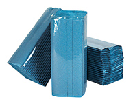 1 Ply blue C-fold paper hand towels - 12 packs of 240 sheets - CBT28801
