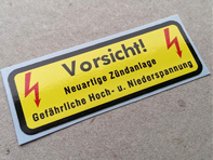 Vorsicht! Spulen- und CDi-Box-Aufkleber. Porsche 911 / 930 (1969 – 1989) - 91170120155