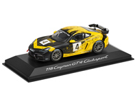 Porsche 718 Cayman GT4 Clubsport modèle Racing Jaune/Noir 1:43 - DieCast - WAP0204150K