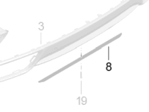 Halteleiste für unteren Spoiler der hinteren Stoßstange. Porsche 991.2 Carrera / 991.2 Turbo - 99150583701