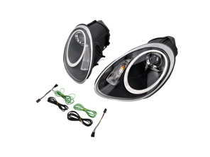 Phare projecteur XENON + AURORA LIGHT. Porsche 987 05-08, verre noir, conduite à gauche. - 987631012