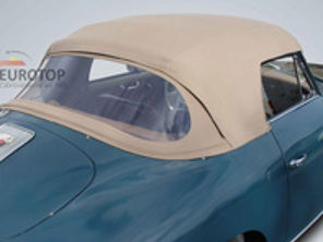 Capote cabriolet avec lunette arrière transparente. Porsche 356 avec en-tête gris - 64456108206101, 64456108206102, 64456108206103, 64456108206107, 64456108206301, 64456108206111, 64456108206112, 64456108206113, 64456108206117, 64456108206311