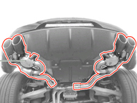 Sport exhaust system. Porsche Macan S DIESEL - 95B04420035, 95B04420036