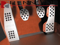 Rennline Aluminium 4 Piece Pedal Set Rubber Grip. Porsche 996/997/Boxster/Cayman - P71.60.59, P716059
