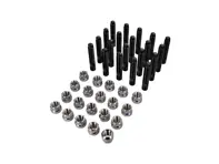 Ersatz-Radschraubensatz aus Titan (+15 mm länger) mit verchromter Mutter ohne Kappe für moderne Porsche - 99636120300, 99636120301, 99636120302, 99736120301, 99736120302, WHT006978, 99636120390, 99636198000, 99736198007, WHT004676A, HUBSTUDKIT65B, HUBSTUDKIT65C, HUBSTUDKIT, N0201121/1, N0201121/2, N0201121/3, LS06, LS07