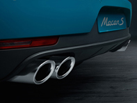 Exhaust tail pipes, in Silver. Porsche Macan II - 95B044205